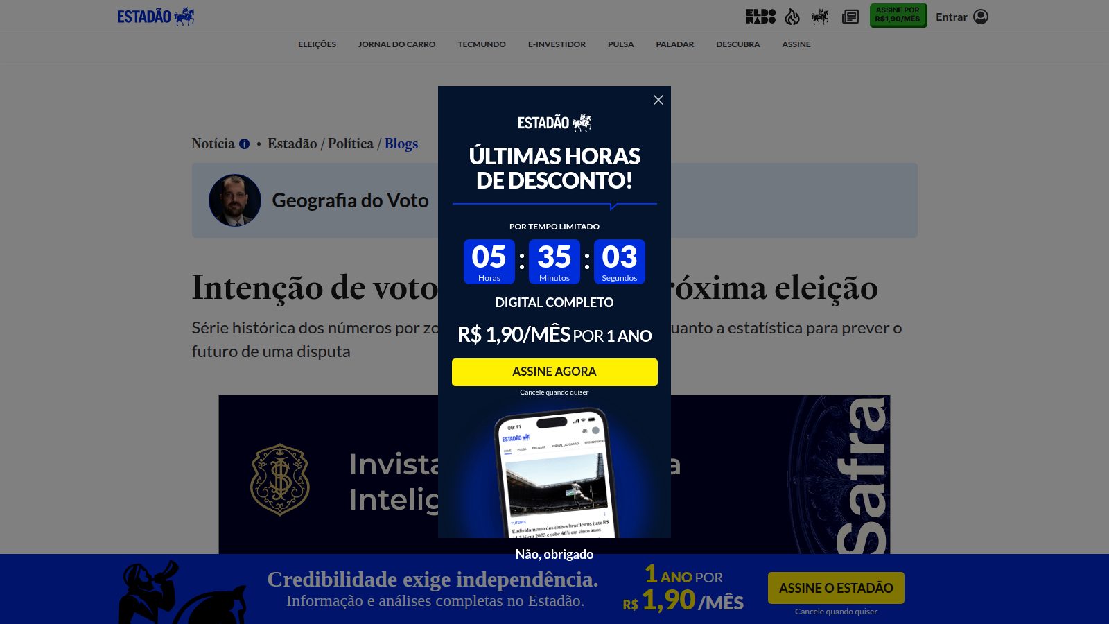 Intenção de votos: prevendo a próxima eleição