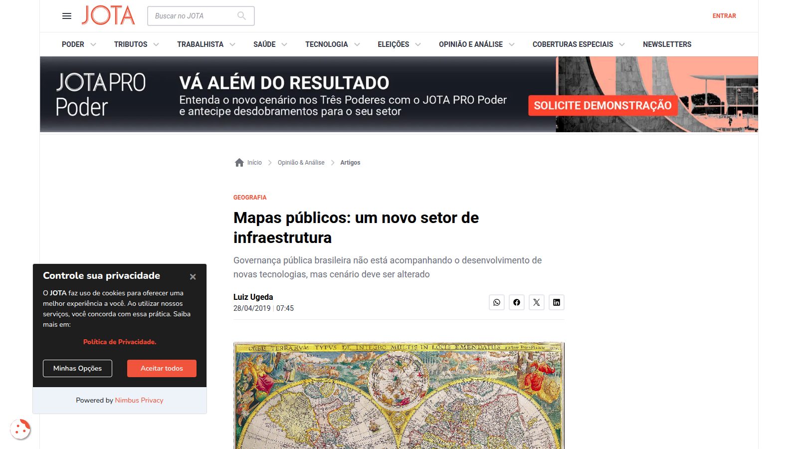 Mapas públicos: um novo setor de infraestrutura